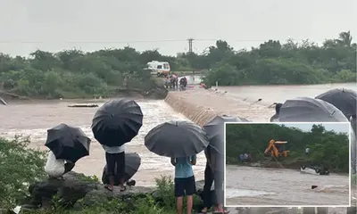 સૌરાષ્ટ્રમાં મેઘરજાનો તાંડવ    ગોંડલની કોલપરી નદીમાં ઇક્કો કાર તણાઈ કારમાં સવાર એક બાળક સહિત ત્રણ લોકો લાપાતા